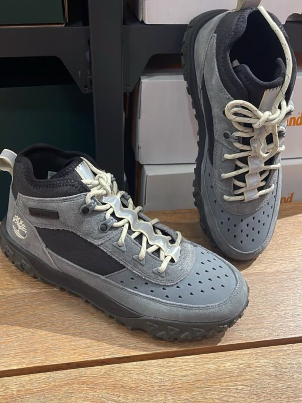 Timberland Men's Greenstride Motion 6 Mid Lace Sneakers Md Grey Black A6CW1-A40